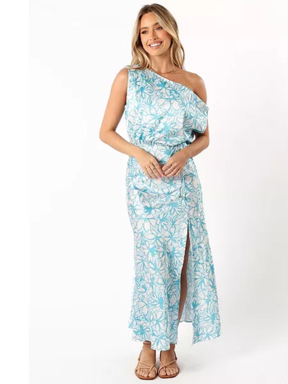 Petal & Pup Camden Off Shoulder Maxi Dress Blue Floral XL